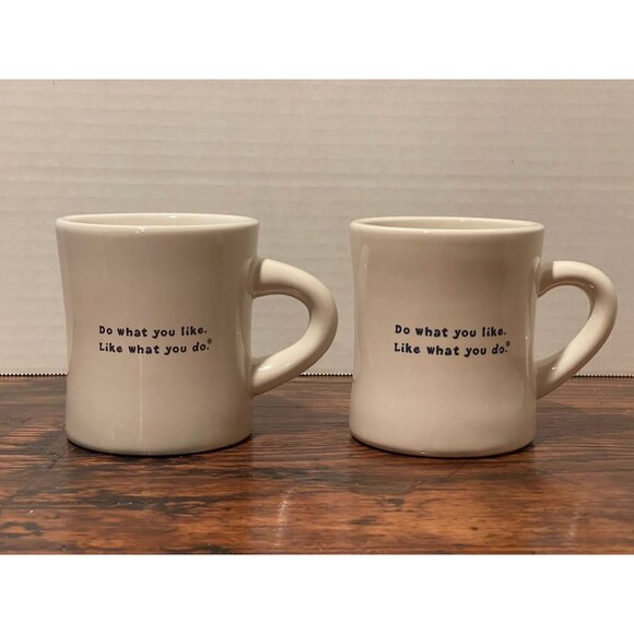 Life Is Good Ceramic Coffee Mugs - Set Of 2 - "Do What You Like. Like What You D - Picture 2 of 4